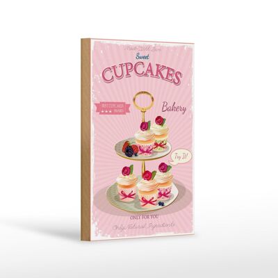 Cartel de madera comida 12x18 cm cupcakes dulces mejor premio decoración