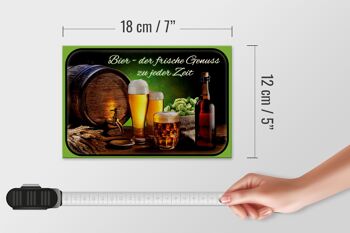 Panneau en bois bière 18x12 cm, plaisir frais à tout moment, décoration 4