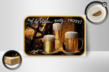 Panneau en bois indiquant 18x12 cm Bière à vos marques, décoration prête à partir 2