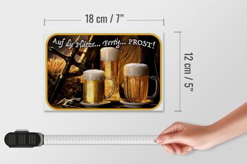 Panneau en bois indiquant 18x12 cm Bière à vos marques, décoration prête à partir 4