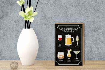 Panneau en bois disant 12x18 cm boissons d'été décoration de bière de vin 3