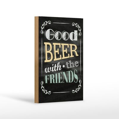 Cartel de madera que dice Buena Cerveza 12x18 cm con decoración Friends