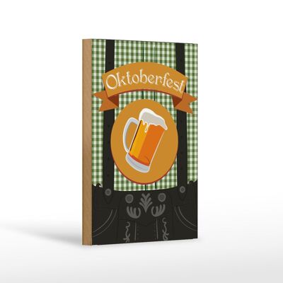 Cartel de madera 12x18 cm cerveza Oktoberfest decoración