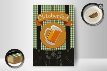 Panneau en bois 12x18 cm bière décoration Oktoberfest 2