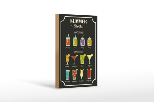 Holzschild Drinks 12x18 cm Summer Smoothies Cocktails Dekoration