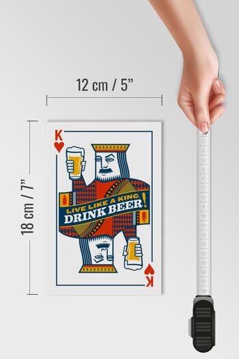 Panneau en bois disant 12x18 cm Beer King boisson Beer King décoration 4