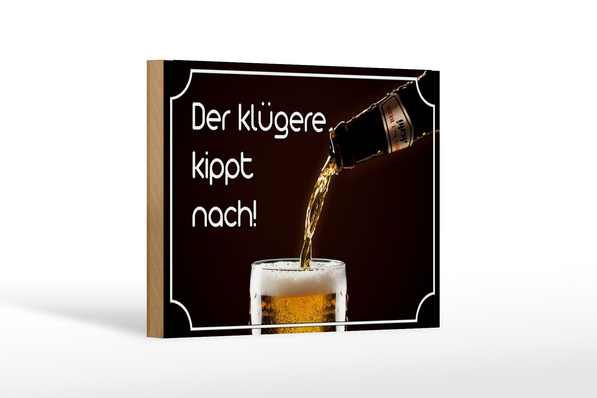 Wooden sign saying 18x12 cm Beer the smarter one tips after decoration