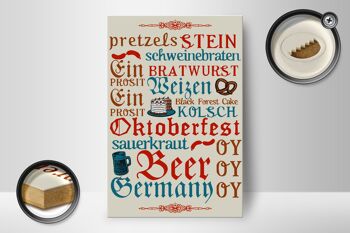 Panneau en bois indiquant 12x18 cm Oktoberfest Beer Wurst Allemagne décoration 2