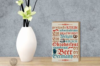 Panneau en bois indiquant 12x18 cm Oktoberfest Beer Wurst Allemagne décoration 3