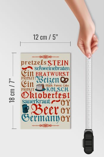 Panneau en bois indiquant 12x18 cm Oktoberfest Beer Wurst Allemagne décoration 4