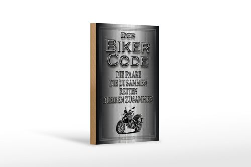 Holzschild Motorrad 12x18 cm Biker Code Paare zusammen Dekoration