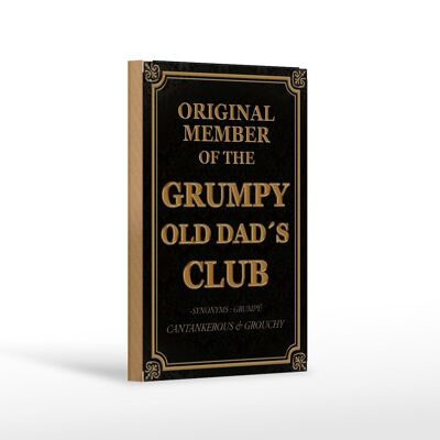 Cartello in legno con scritta 12x18 cm Decorazione originale Grumpy Old Dad's Club