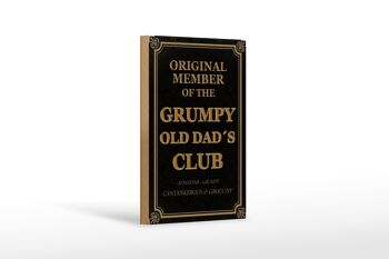 Panneau en bois disant 12x18 cm Décoration originale Grumpy Old Dad's Club 1