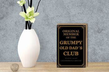 Panneau en bois disant 12x18 cm Décoration originale Grumpy Old Dad's Club 3