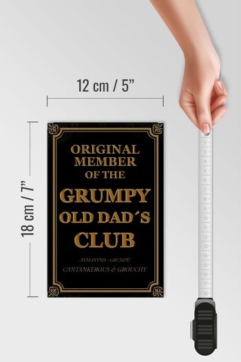Panneau en bois disant 12x18 cm Décoration originale Grumpy Old Dad's Club 4