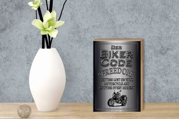 Panneau moto en bois 12x18 cm Biker Code Freedom get décoration 3