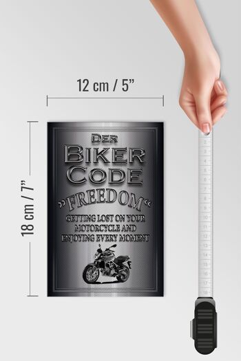 Panneau moto en bois 12x18 cm Biker Code Freedom get décoration 4