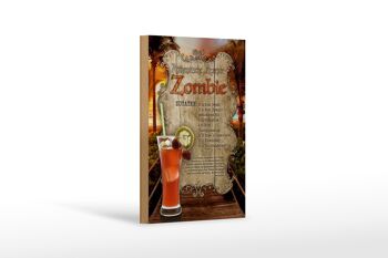Panneau en bois recette 12x18 cm ingrédients zombie décoration rhum grenadine 1