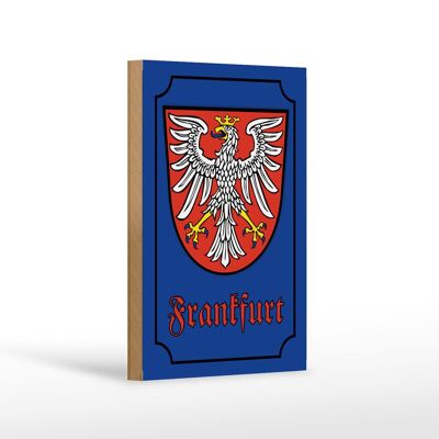 Cartello in legno 12x18 cm stemma della città di Francoforte decorazione della città
