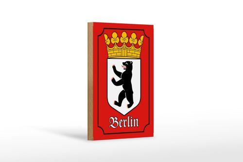 Holzschild Hinweis 12x18 cm Berlin Wappen Bundesland Dekoration