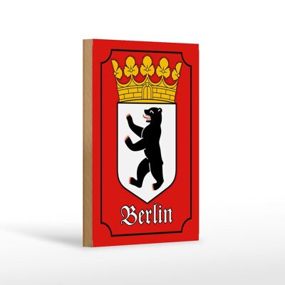 Cartello in legno 12x18 cm Stemma di Berlino decorazione dello stato federale