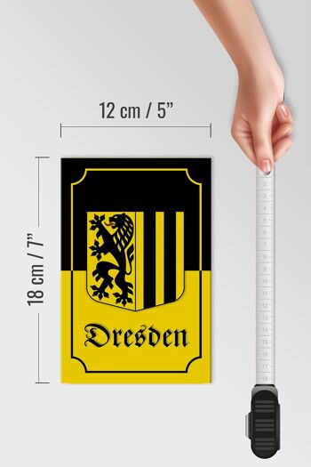 Panneau en bois Note 12x18 cm Armoiries de la ville de Dresde, décoration de la ville 4