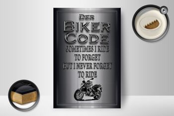 Panneau moto en bois 12x18 cm code motard ne jamais oublier la décoration de balade 2