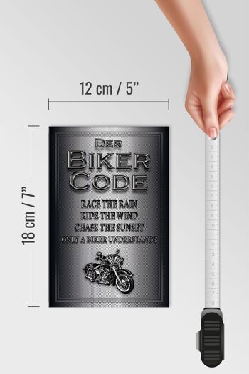 Panneau moto en bois 12x18 cm Biker Code race the rain ride déco 4