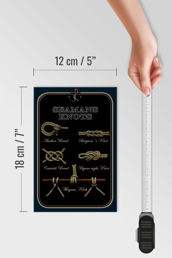 Panneau en bois disant 12x18 cm Seamans Knots décoration de noeud de marin 4