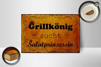 Panneau en bois indiquant 18x12 cm Grill King Salad Princess Décoration 2
