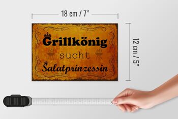 Panneau en bois indiquant 18x12 cm Grill King Salad Princess Décoration 4