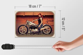 Panneau en bois moto 18x12 cm motard fille femme pin up décoration 4