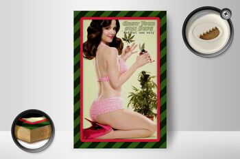 Panneau en bois cannabis 12x18 cm cultivez votre propre décoration pin-up dope 2