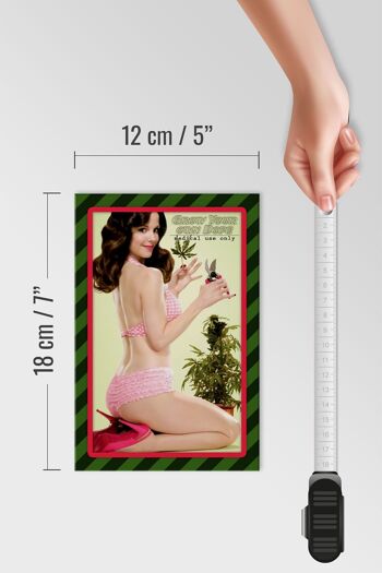 Panneau en bois cannabis 12x18 cm cultivez votre propre décoration pin-up dope 4