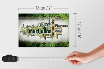 Panneau en bois cannabis 18x12 cm Thérapie marijuana douleur fumée décoration 4