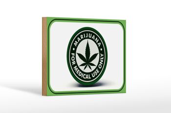 Panneau en bois marijuana 18x12 cm pour décoration à usage médical uniquement 1
