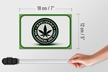 Panneau en bois marijuana 18x12 cm pour décoration à usage médical uniquement 4