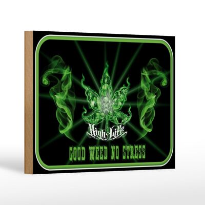 Cartello in legno con scritta High Life, decorazione Good Weed No Stress, 18x12 cm