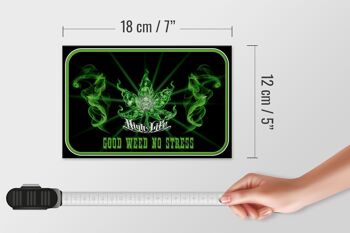 Panneau en bois disant 18x12 cm High Life good weed no stress decoration 4