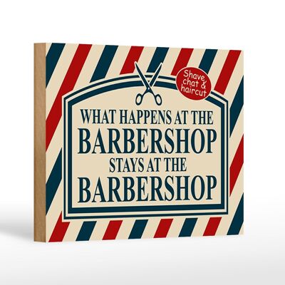 Cartello in legno con scritta 18x12 cm cosa succede al Barbershop