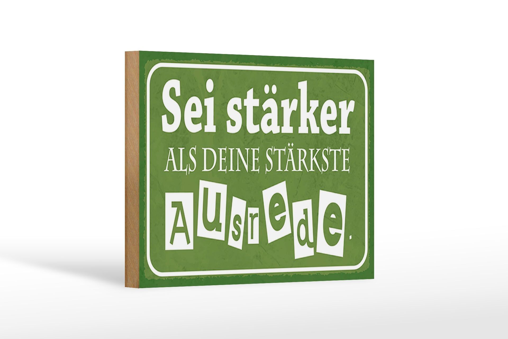 Cartello in legno con scritta 18x12 cm "sii più forte della tua decorazione scusa".