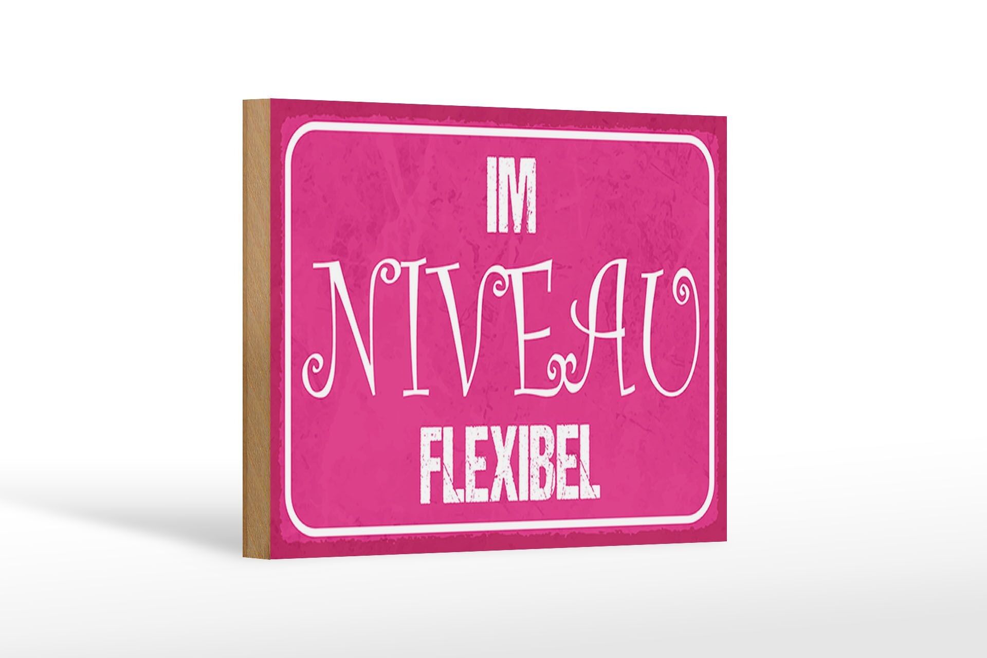 Cartello in legno con scritta 18x12 cm In LEVEL decorazione regalo flessibile