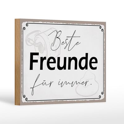 Cartello in legno con scritta "migliori amici per sempre" 18x12 cm decorazione