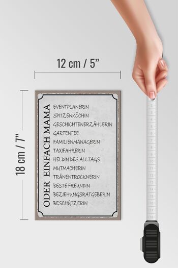 Panneau en bois avec inscription « Mom Family Manager Girlfriend » 12 x 18 cm. 4