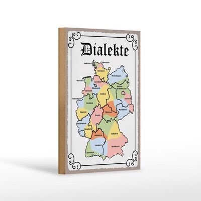 Cartello in legno con scritta 12X18 cm mappa dei dialetti decorazione stati federali