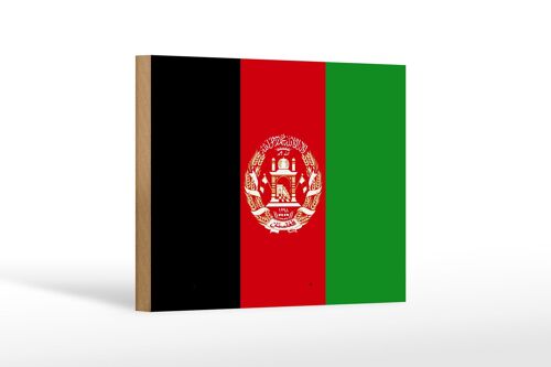 Holzschild Flagge Afghanistans 18x12cm Flag of Afghanistan Dekoration