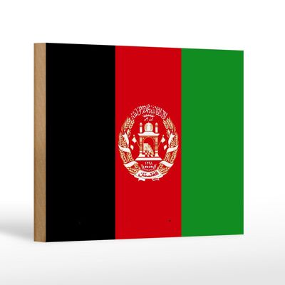 Holzschild Flagge Afghanistans 18x12cm Flag of Afghanistan Dekoration