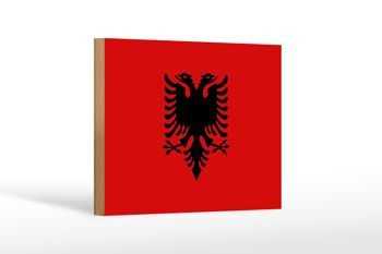 Panneau en bois drapeau de l'Albanie 18x12 cm Décoration drapeau de l'Albanie 1