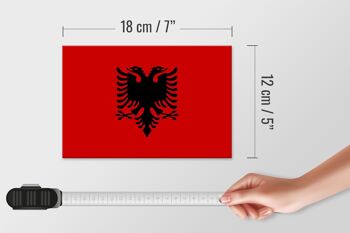 Panneau en bois drapeau de l'Albanie 18x12 cm Décoration drapeau de l'Albanie 4