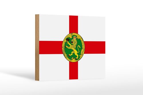 Holzschild Flagge Alderney 18x12 cm Flag of Alderney Dekoration